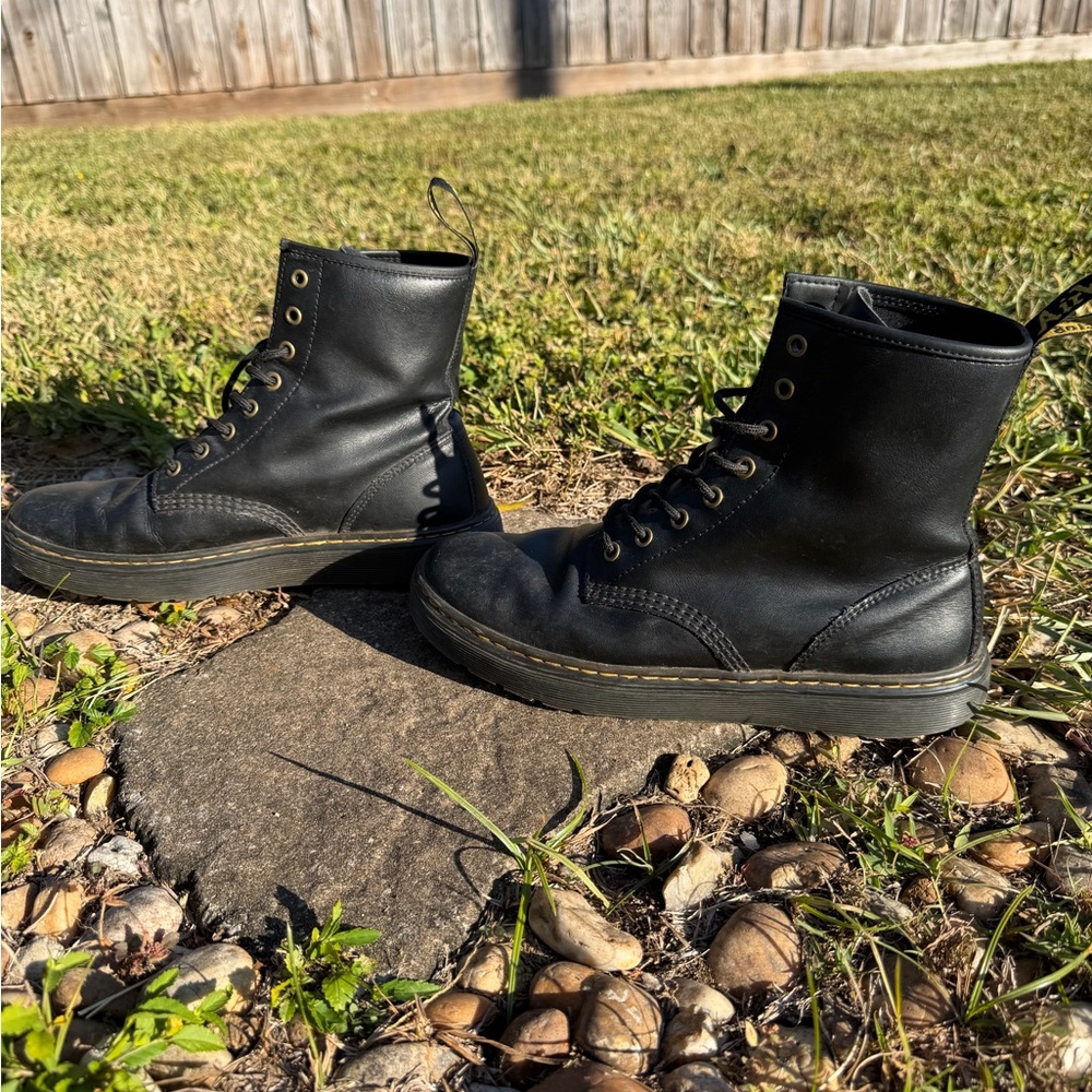 Dr. Martens Black Leather Combat Boots